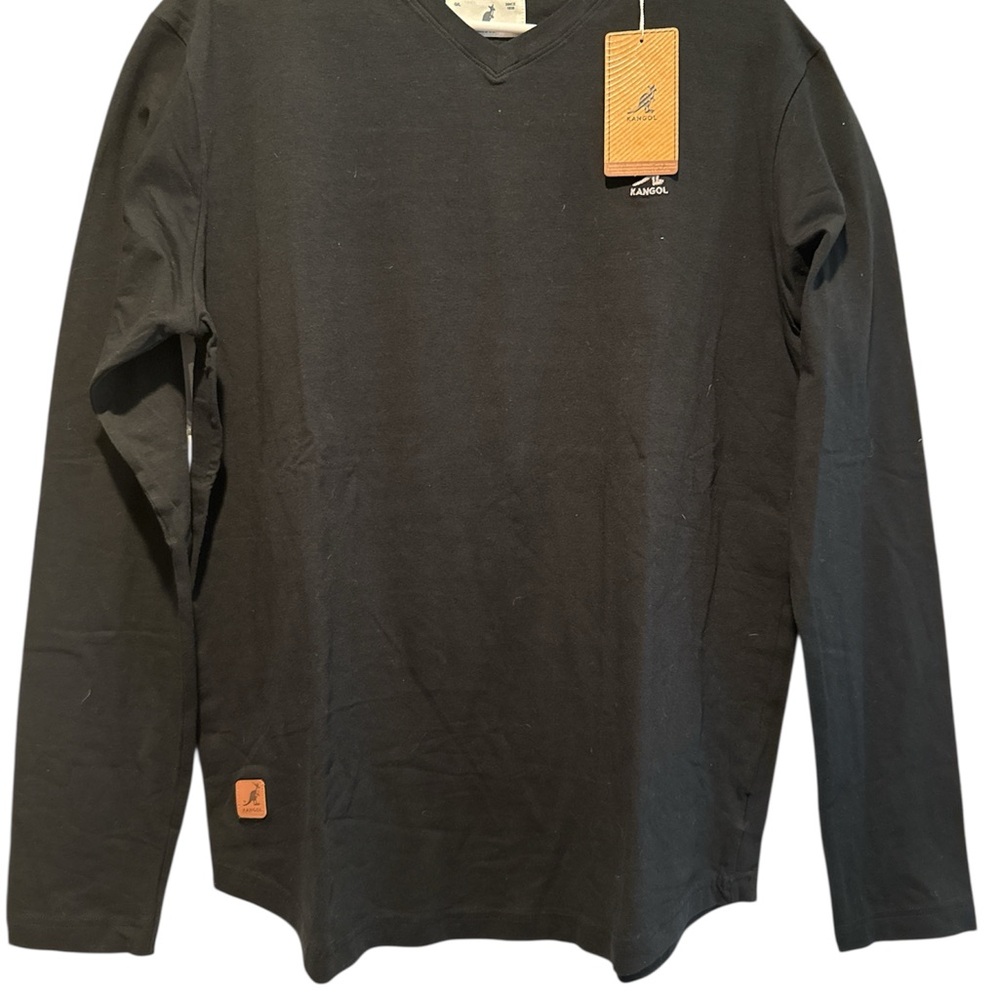 Kangol Black Long Sleeve with Brown Logo Patch